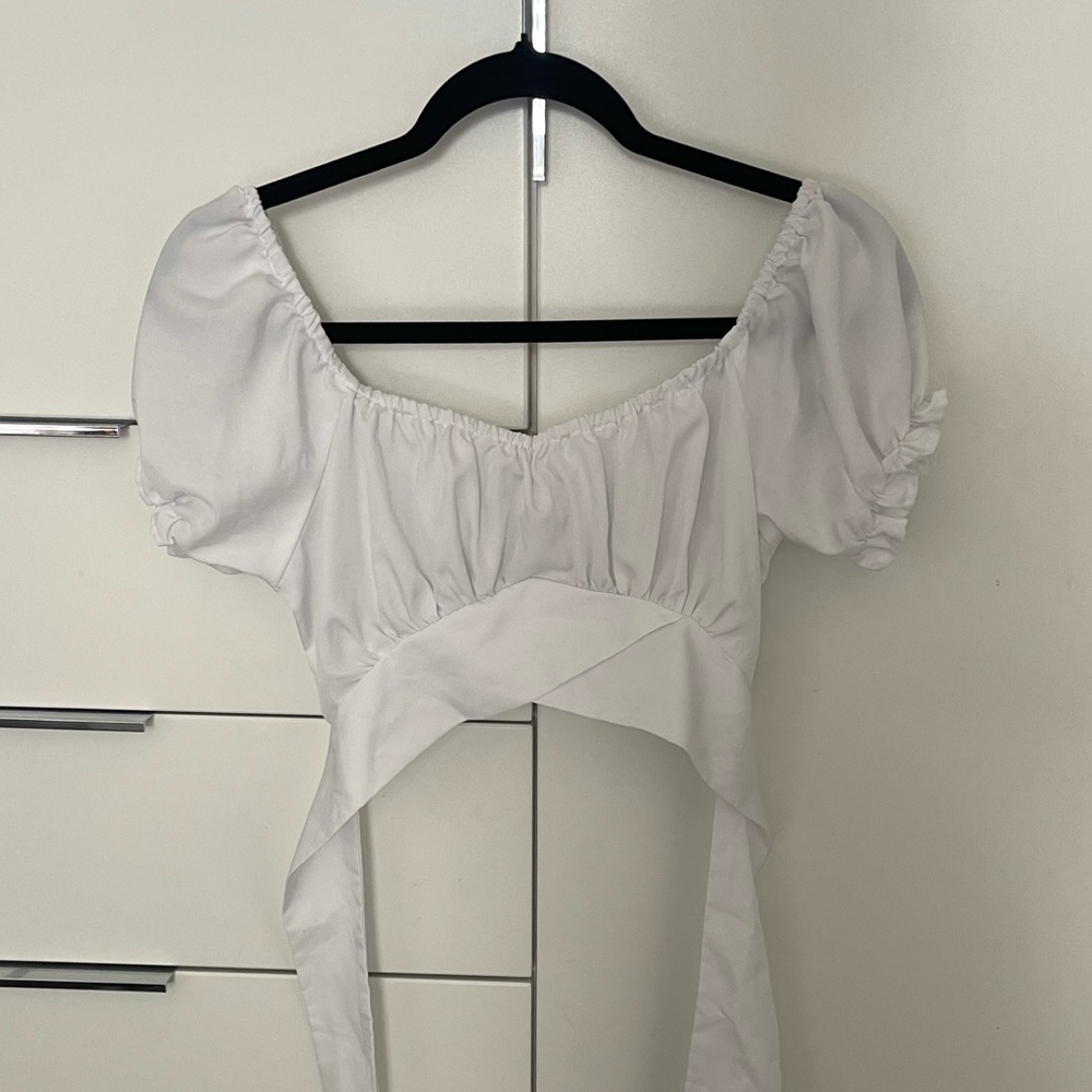 Live 4 Truth White Puff Sleeve Ruched Blouse